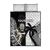Custom Fiji And New Zealand Rugby Quilt Bed Set Aotearoa Silver Fern Mix Fijian Tapa Pattern LT14 - Polynesian Pride