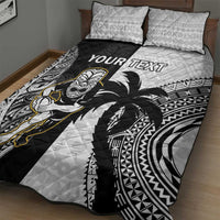 Custom Fiji And New Zealand Rugby Quilt Bed Set Aotearoa Silver Fern Mix Fijian Tapa Pattern LT14 - Polynesian Pride