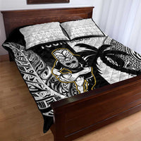 Custom Fiji And New Zealand Rugby Quilt Bed Set Aotearoa Silver Fern Mix Fijian Tapa Pattern LT14 - Polynesian Pride