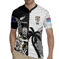 Custom Fiji And New Zealand Rugby Rugby Jersey Aotearoa Silver Fern Mix Fijian Tapa Pattern LT14 - Polynesian Pride