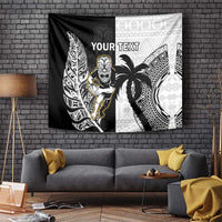 Custom Fiji And New Zealand Rugby Tapestry Aotearoa Silver Fern Mix Fijian Tapa Pattern LT14 - Polynesian Pride