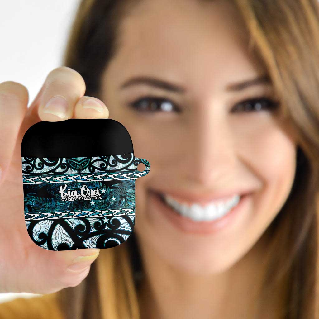 Kia Ora New Zealand AirPods Case Aotearoa Proud Maori Paua Shell Silver Fern - Polynesian Pride