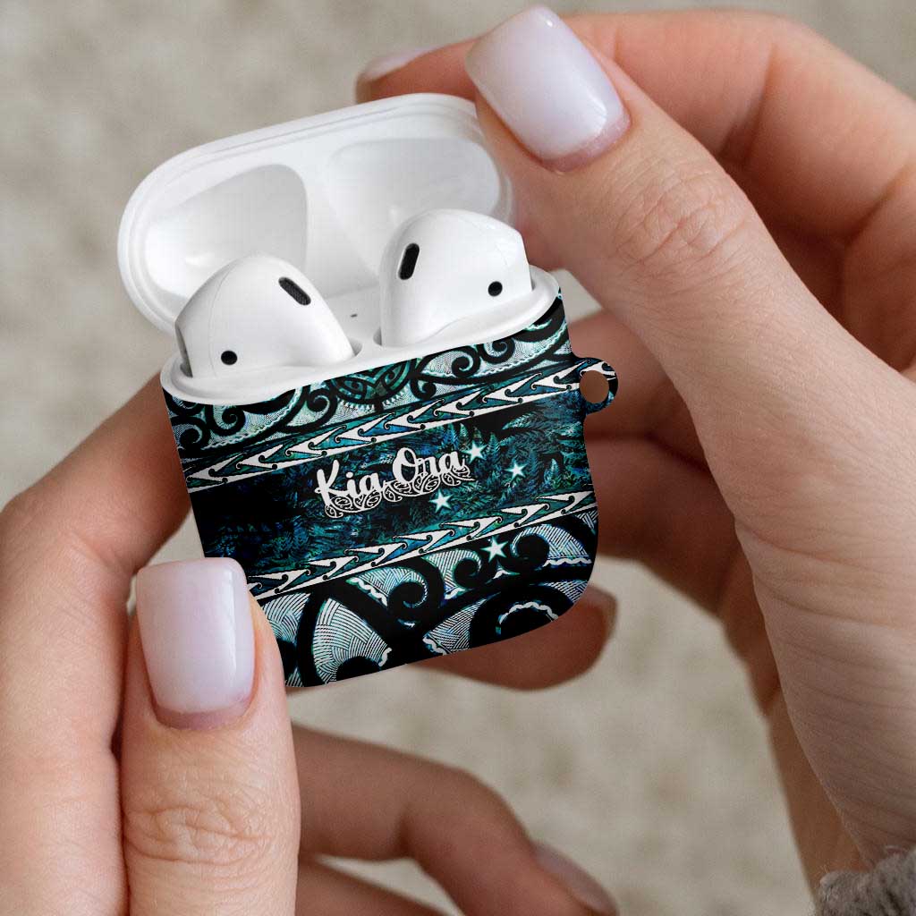 Kia Ora New Zealand AirPods Case Aotearoa Proud Maori Paua Shell Silver Fern - Polynesian Pride