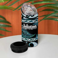 Kia Ora New Zealand 4 in 1 Can Cooler Tumbler Aotearoa Proud Maori Paua Shell Silver Fern LT14 - Polynesian Pride