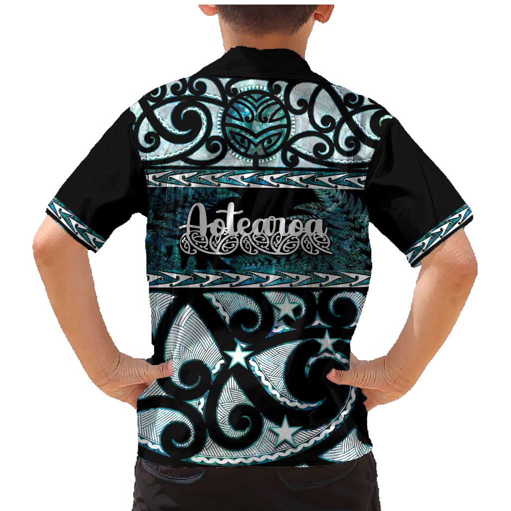 Kia Ora New Zealand Family Matching Mermaid Dress and Hawaiian Shirt Aotearoa Proud Maori Paua Shell Silver Fern LT14 - Polynesian Pride