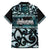 Kia Ora New Zealand Family Matching Off The Shoulder Long Sleeve Dress and Hawaiian Shirt Aotearoa Proud Maori Paua Shell Silver Fern - Polynesian Pride