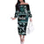 Kia Ora New Zealand Family Matching Off The Shoulder Long Sleeve Dress and Hawaiian Shirt Aotearoa Proud Maori Paua Shell Silver Fern - Polynesian Pride