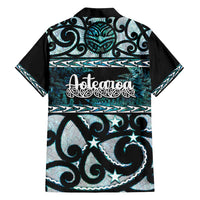Kia Ora New Zealand Family Matching Off Shoulder Short Dress and Hawaiian Shirt Aotearoa Proud Maori Paua Shell Silver Fern LT14 - Polynesian Pride