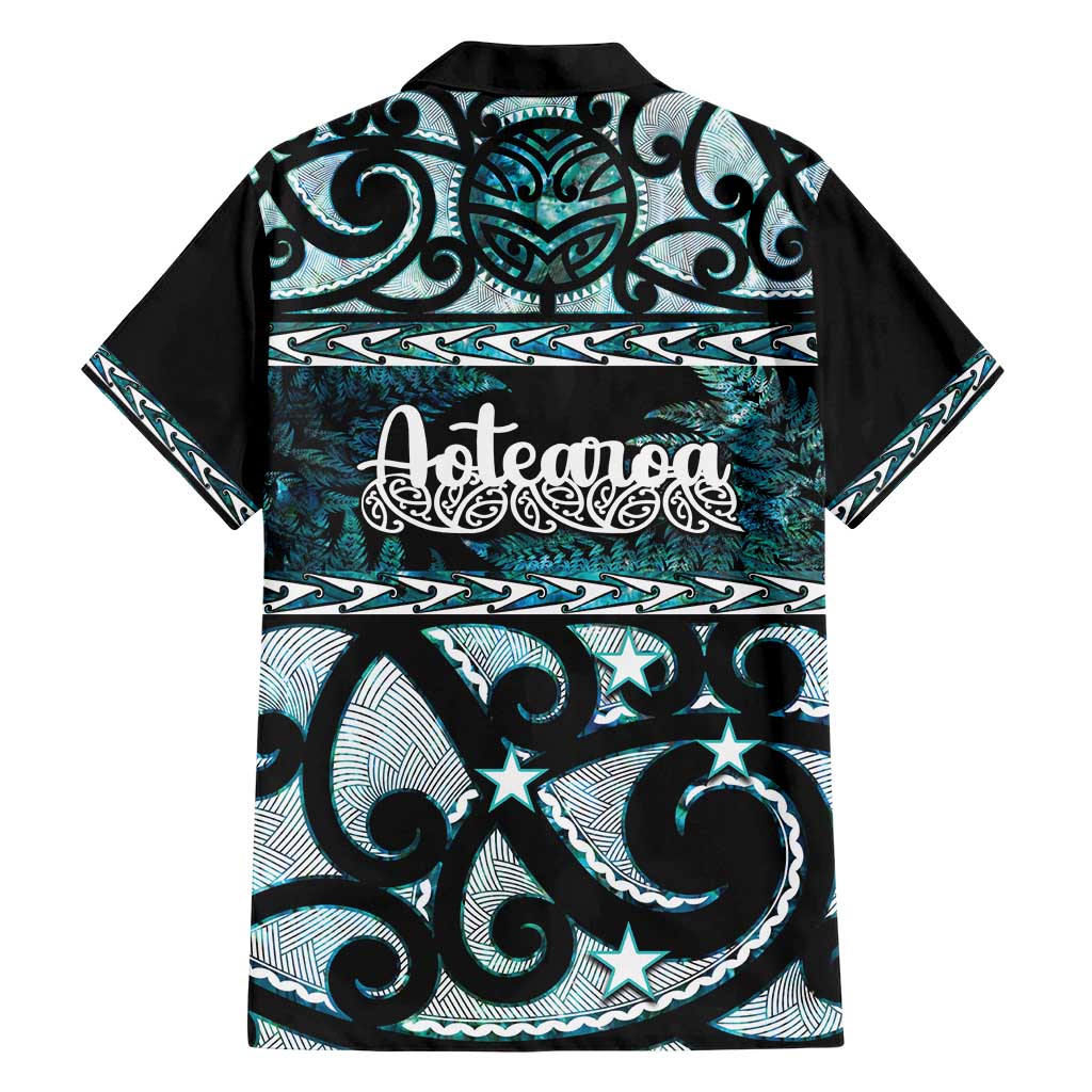 Kia Ora New Zealand Family Matching Short Sleeve Bodycon Dress and Hawaiian Shirt Aotearoa Proud Maori Paua Shell Silver Fern LT14 - Polynesian Pride
