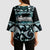 Kia Ora New Zealand Kimono Sleeve Blouse Aotearoa Proud Maori Paua Shell Silver Fern - Polynesian Pride