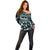 Kia Ora New Zealand Off Shoulder Sweater Aotearoa Proud Maori Paua Shell Silver Fern - Polynesian Pride
