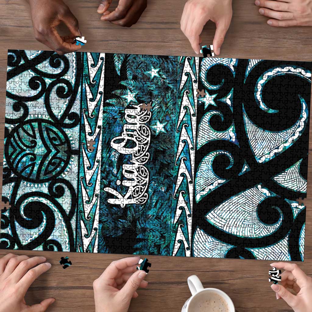 Kia Ora New Zealand Puzzle Aotearoa Proud Maori Paua Shell Silver Fern LT14 - Polynesian Pride