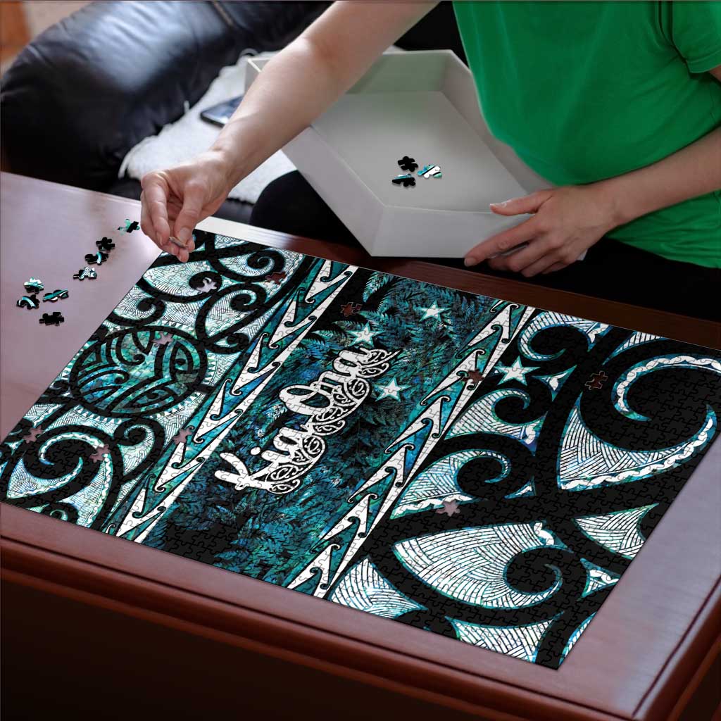 Kia Ora New Zealand Puzzle Aotearoa Proud Maori Paua Shell Silver Fern LT14 - Polynesian Pride