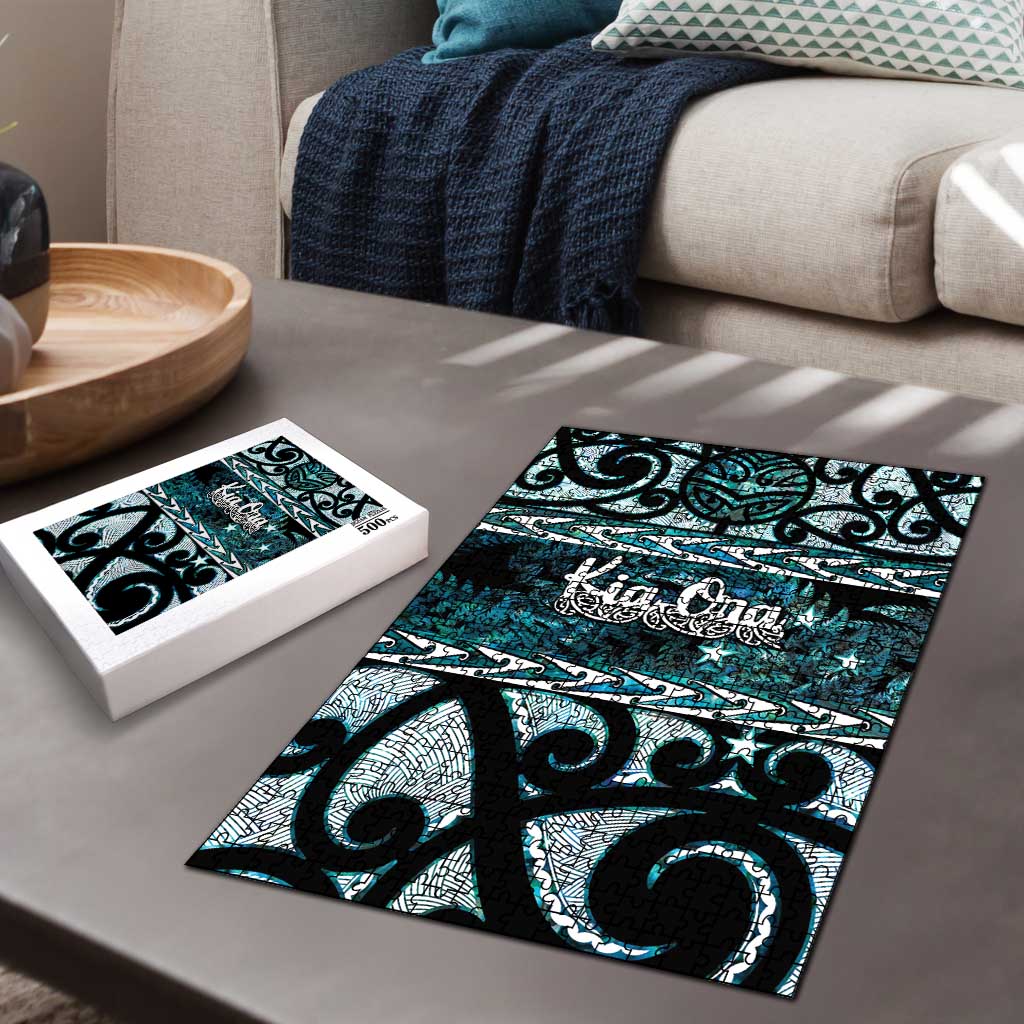 Kia Ora New Zealand Puzzle Aotearoa Proud Maori Paua Shell Silver Fern LT14 - Polynesian Pride