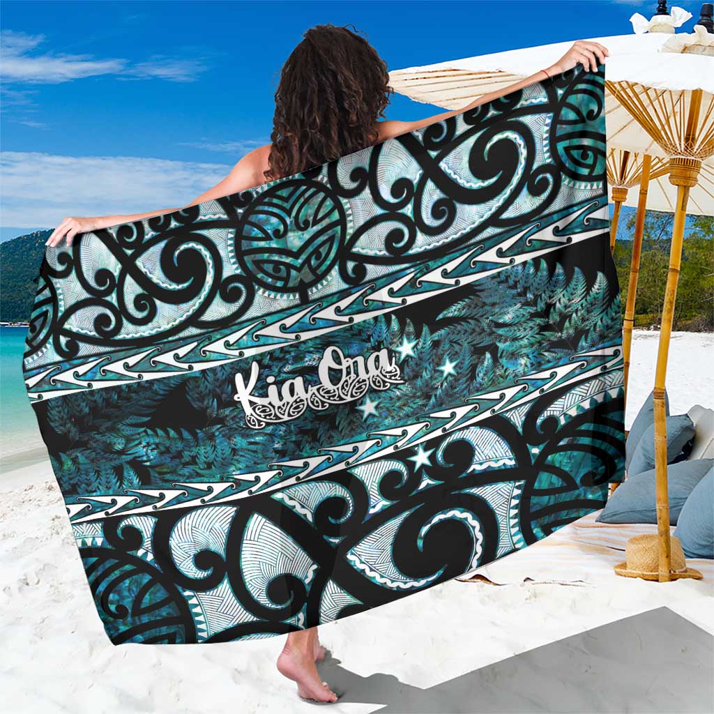 Kia Ora New Zealand Sarong Aotearoa Proud Maori Paua Shell Silver Fern - Polynesian Pride
