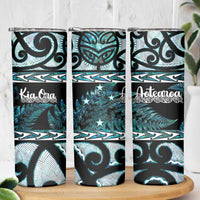 Kia Ora New Zealand Skinny Tumbler Aotearoa Proud Maori Paua Shell Silver Fern LT14 - Polynesian Pride