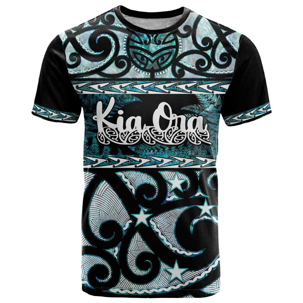 Kia Ora New Zealand T Shirt Aotearoa Proud Maori Paua Shell Silver Fern - Polynesian Pride