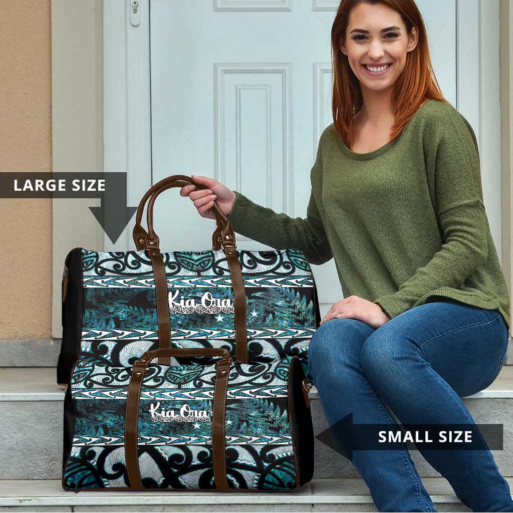 Kia Ora New Zealand Travel Bag Aotearoa Proud Maori Paua Shell Silver Fern - Polynesian Pride