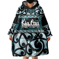 Kia Ora New Zealand Wearable Blanket Hoodie Aotearoa Proud Maori Paua Shell Silver Fern LT14 - Polynesian Pride