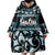 Kia Ora New Zealand Wearable Blanket Hoodie Aotearoa Proud Maori Paua Shell Silver Fern - Polynesian Pride