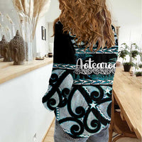 Kia Ora New Zealand Women Casual Shirt Aotearoa Proud Maori Paua Shell Silver Fern LT14 - Polynesian Pride