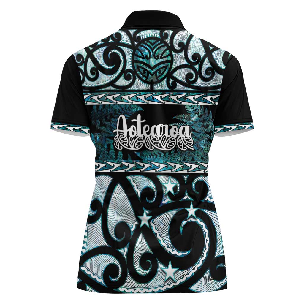 Kia Ora New Zealand Women Polo Shirt Aotearoa Proud Maori Paua Shell Silver Fern LT14 - Polynesian Pride