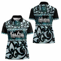 Kia Ora New Zealand Women Polo Shirt Aotearoa Proud Maori Paua Shell Silver Fern LT14 - Polynesian Pride
