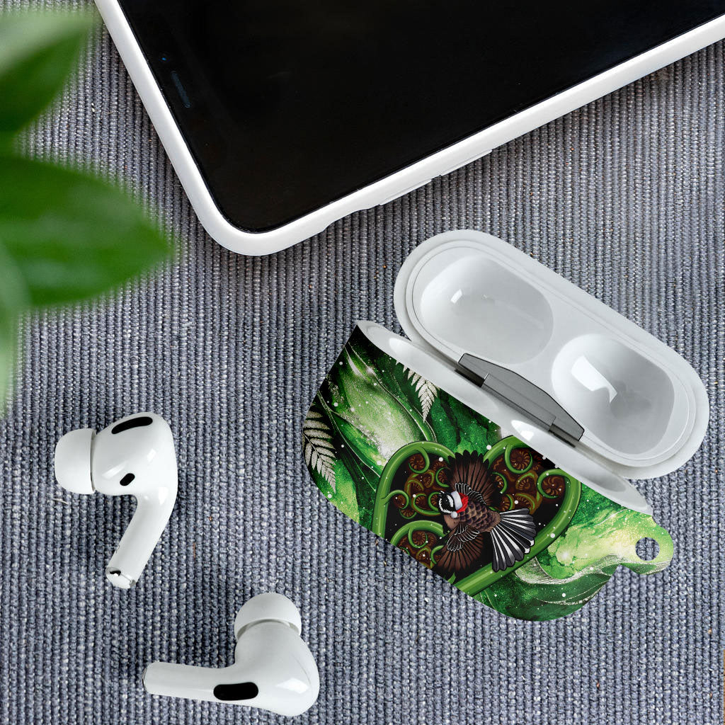 Piwakawaka New Zealand Christmas In July AirPods Case NZ Aroha Koru Fern Marble Vibes LT14 - Polynesian Pride