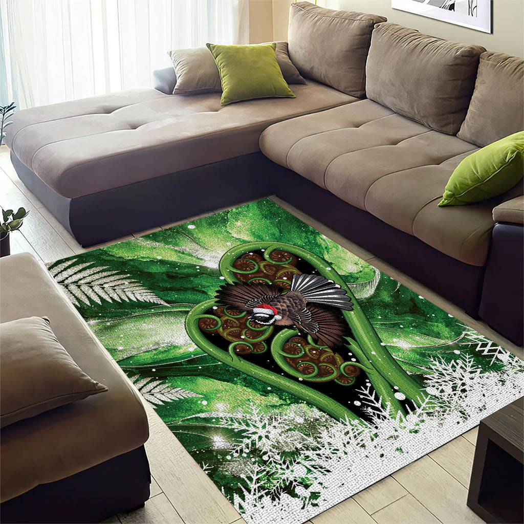 Piwakawaka New Zealand Christmas In July Area Rug NZ Aroha Koru Fern Marble Vibes LT14 - Polynesian Pride