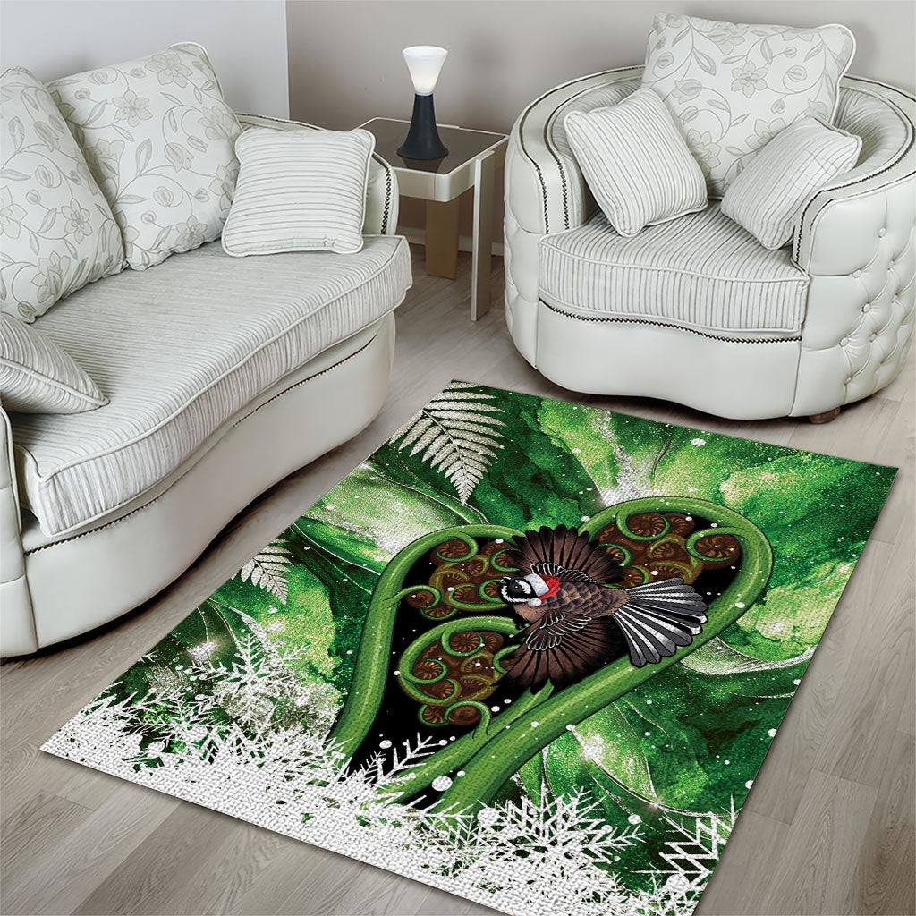 Piwakawaka New Zealand Christmas In July Area Rug NZ Aroha Koru Fern Marble Vibes LT14 - Polynesian Pride