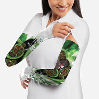 Piwakawaka New Zealand Christmas In July Arm Sleeves NZ Aroha Koru Fern Marble Vibes LT14 - Polynesian Pride