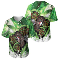 Piwakawaka New Zealand Christmas In July Baseball Jersey NZ Aroha Koru Fern Marble Vibes