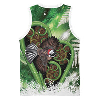 Piwakawaka New Zealand Christmas In July Basketball Jersey NZ Aroha Koru Fern Marble Vibes LT14 - Polynesian Pride