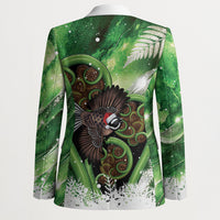 Piwakawaka New Zealand Christmas In July Blazer NZ Aroha Koru Fern Marble Vibes LT14 - Polynesian Pride