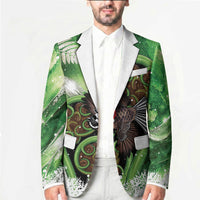 Piwakawaka New Zealand Christmas In July Blazer NZ Aroha Koru Fern Marble Vibes LT14 - Polynesian Pride