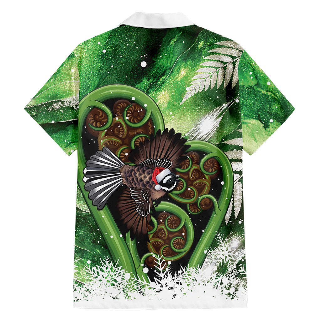 Piwakawaka New Zealand Christmas In July Family Matching Puletasi and Hawaiian Shirt NZ Aroha Koru Fern Marble Vibes LT14 - Polynesian Pride