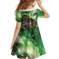 Piwakawaka New Zealand Christmas In July Family Matching Summer Maxi Dress and Hawaiian Shirt NZ Aroha Koru Fern Marble Vibes LT14 - Polynesian Pride
