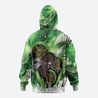 Piwakawaka New Zealand Christmas In July Hoodie NZ Aroha Koru Fern Marble Vibes LT14 - Polynesian Pride
