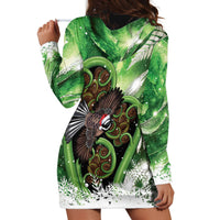 Piwakawaka New Zealand Christmas In July Hoodie Dress NZ Aroha Koru Fern Marble Vibes LT14 - Polynesian Pride