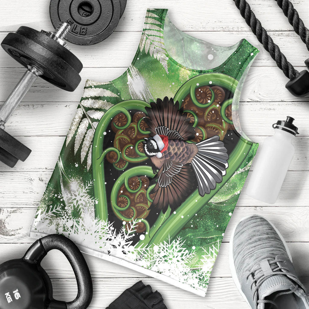 Piwakawaka New Zealand Christmas In July Men Tank Top NZ Aroha Koru Fern Marble Vibes LT14 - Polynesian Pride