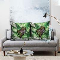 Piwakawaka New Zealand Christmas In July Pillow Cover NZ Aroha Koru Fern Marble Vibes LT14 - Polynesian Pride
