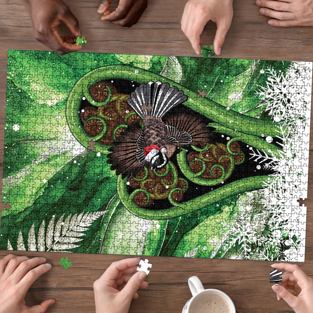 Piwakawaka New Zealand Christmas In July Puzzle NZ Aroha Koru Fern Marble Vibes