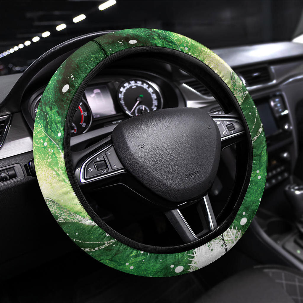 Piwakawaka New Zealand Christmas In July Steering Wheel Cover NZ Aroha Koru Fern Marble Vibes