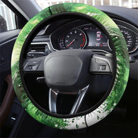 Piwakawaka New Zealand Christmas In July Steering Wheel Cover NZ Aroha Koru Fern Marble Vibes LT14 - Polynesian Pride