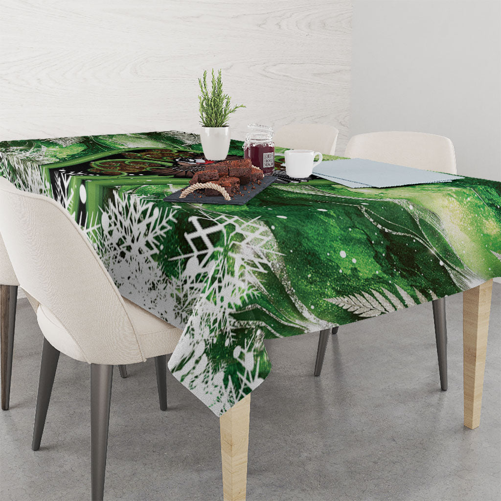 Piwakawaka New Zealand Christmas In July Tablecloth NZ Aroha Koru Fern Marble Vibes