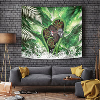 Piwakawaka New Zealand Christmas In July Tapestry NZ Aroha Koru Fern Marble Vibes