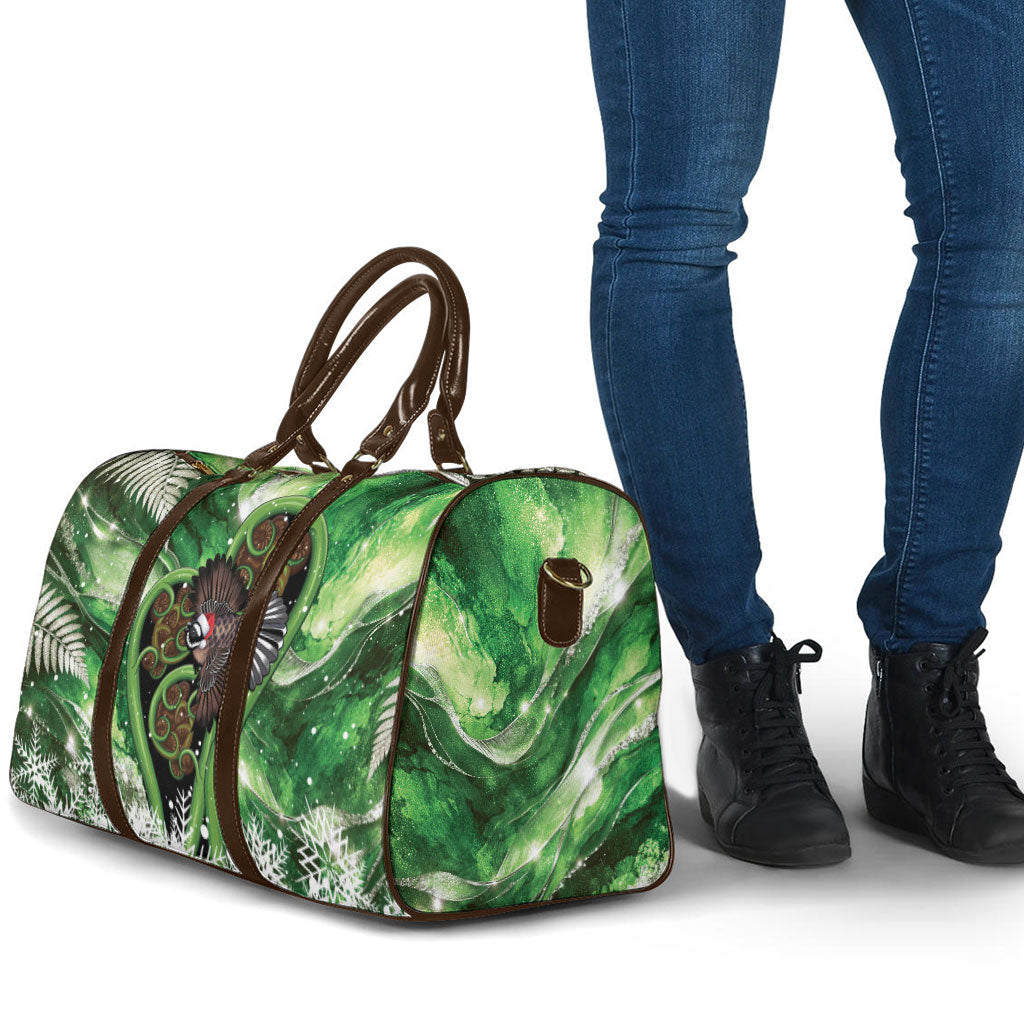 Piwakawaka New Zealand Christmas In July Travel Bag NZ Aroha Koru Fern Marble Vibes LT14 - Polynesian Pride
