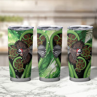 Piwakawaka New Zealand Christmas In July Tumbler Cup NZ Aroha Koru Fern Marble Vibes LT14 - Polynesian Pride