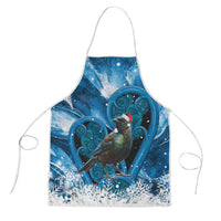 Tui Bird New Zealand Christmas In July Apron NZ Aroha Koru Fern Marble Vibes LT14 Blue - Polynesian Pride