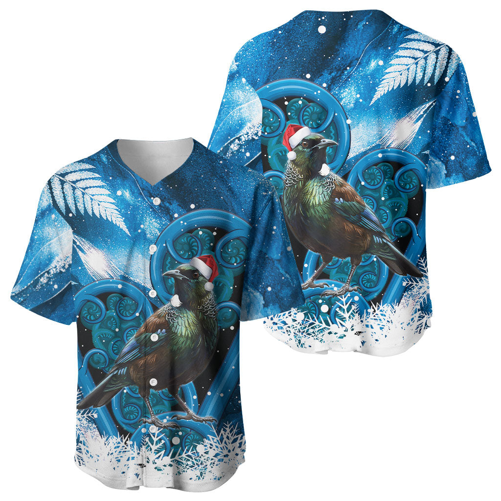 Tui Bird New Zealand Christmas In July Baseball Jersey NZ Aroha Koru Fern Marble Vibes